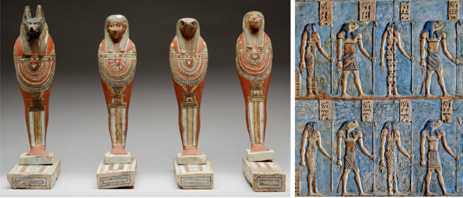 Four Sons of Horus with Ogdoad Deities Ancient Egypt Primordial